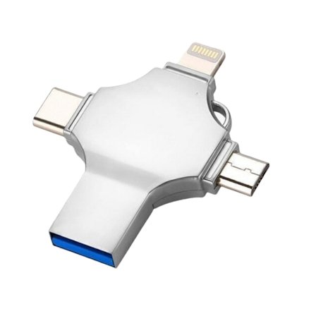 1TB 4-i-1 iPad USB 3.0 Minnesenhet Flash Fotopinne för iPhone Typ C Android