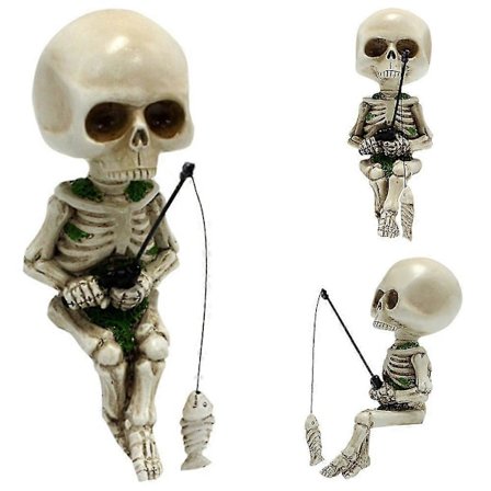 Mini Dödskalle Skelett Ornament Akvarium Damm Trädgård Bonsai Dekor Halloween Hantverk Banmo
