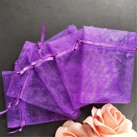 25/50 st/lot Vit dragsko Organzapåsar&små påsar Smyckespaketpåsar Julbröllopsförpackning Presentpåsar 5z