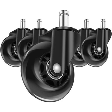 Kontorsstol Silikonhjul Set (5-pack) 2,5 tum, 11 mm Klämdiameter