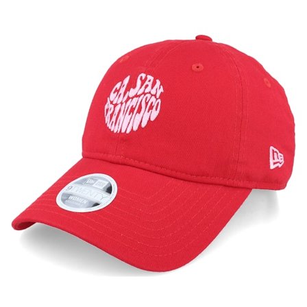 New Era - Rot Unconstructed Cap - Womens Ne Washed 9TWENTY Scarlet Dad Cap @ Hatstore