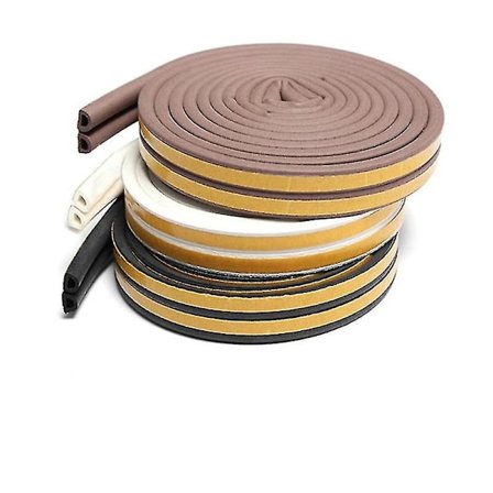 Ikkunan tiivistenauha, itseliimautuva tiivistyslista tyyppi D/e/i, ikkunatiiviste 9mm x 6mm x 5m