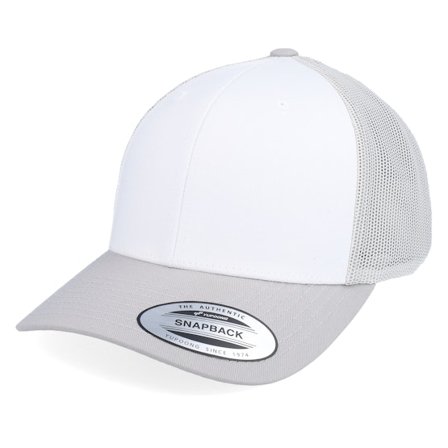 Yupoong - Bianco trucker Cappellino - Retro Silver/White/Silver Trucker @ Hatstore