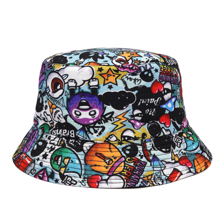 Retro 80'er og 90'er spandhat Halloween vintage print neon hat funky moderne geometriske trekanter rejse fiskerhat