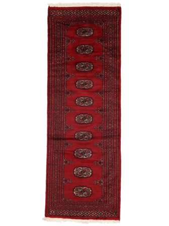 Tkany Ręcznie Pakistański Bucharski 2Ply Dywan 62X182 Wełniany Ciemnoczerwony/Czarny Mały