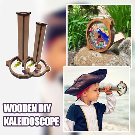 DIY Kalejdoskop Kit för Barn Barn DIY Trä Kalejdoskop Kit Utomhusleksaker Hantverk