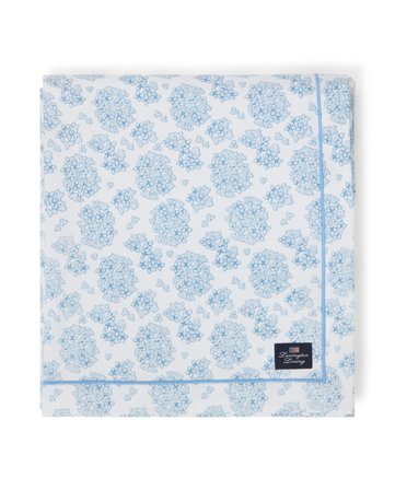 Lexington Blomsterprintet dug i økologisk bomuld, blå/hvid