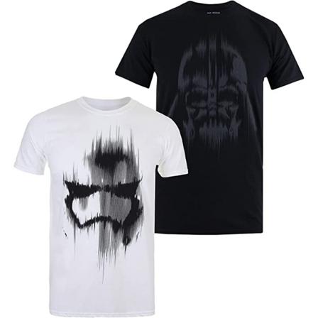 Star Wars T-shirt För Män (paket Med 2) S Svart/vit