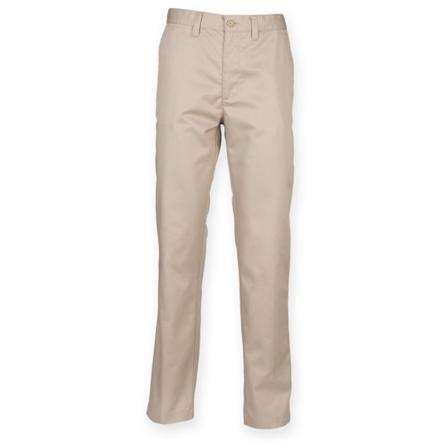 Henbury herr 65/35 platta framsida Chino byxor 34R sten Stone 34R