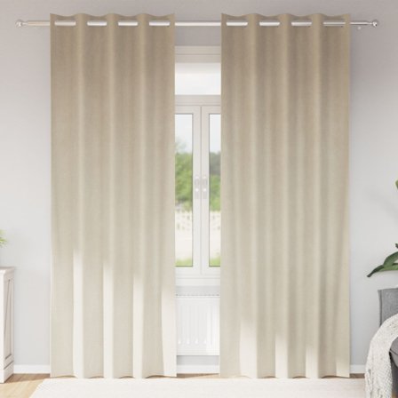 Mörkläggningsgardiner 2 pcs Kräm 140 x 260 cm Sammet