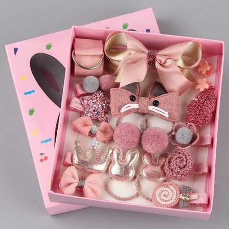 18 st (koreansk rosa) Baby hårklämmor set för små flickor, hår R