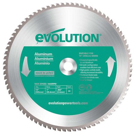 Evolution EV355A Savklinge 355x2,0x25,4mm, 80T, Maskintilbehør & forbrugsvarer