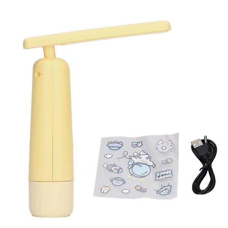 Bordlampe USB Genopladelig 600mAh Batteri Justerbar Arm Lille Børne Natlampe til Hjemmet Værelse Gul 25-26[D]