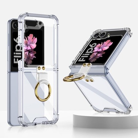 GKK Galaxy Z Flip 6 / 7 FE Skal Med Ringhållare Transparent