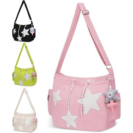 1 stk. Sød Messenger Taske, Æstetisk Crossbody Taske, Stjerne Grunge Taske Skuldertaske Håndtaske