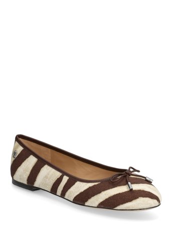 Lauren Ralph Lauren | Jayna Zebra-Print Canvas Flat | 40