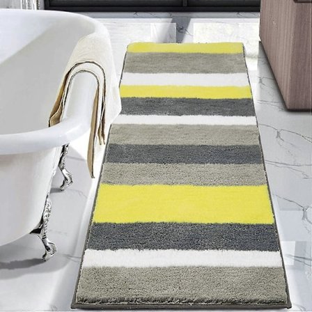 Badeværelsesløber Tæppe Skridsikker Mikrofiber Bademåtte Løber Til Badeværelse Absorberende Køkkengulvtæppe (ShiKai)