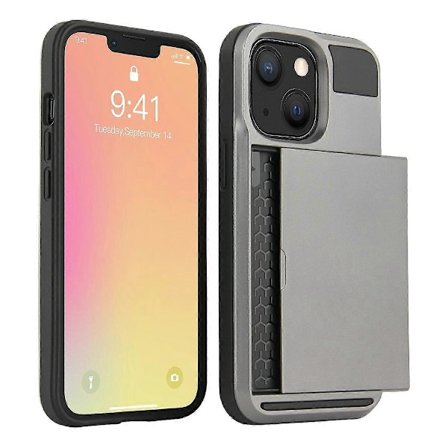 TPU+PC Hybridipuhelinkotelo Suojakuori liukuvalla korttipaikalla iPhone 13 Pro Max 6.7 tuumalle