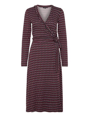 Elisa Harlekin Wrap Dress Red Ilse Jacobsen