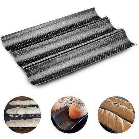 Non-stick Perforeret Baguetteform Til Fransk Brødbagning Wav