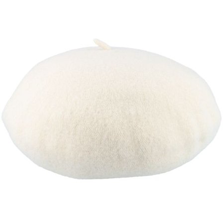 Seeberger - Vit beret Hatt - Boiled Wool Off White Beret @ Hatstore