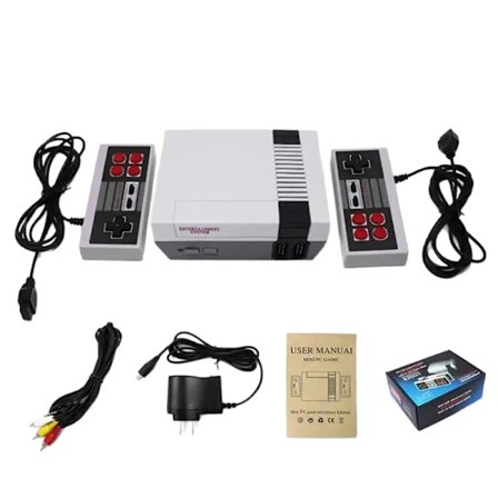 Retro spillkonsoll med 620 klassiske spill og doble håndkontrollere