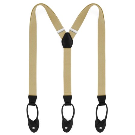 Wąskie szelki khaki na guziki dla mężczyzn - Szelki na guziki