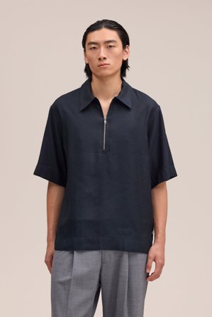 NN.07 Bruno Polo Male Black Linen Blend