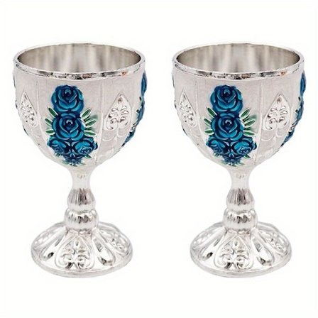 2 stk. Vintage middelalderstil kalkbeger i metall