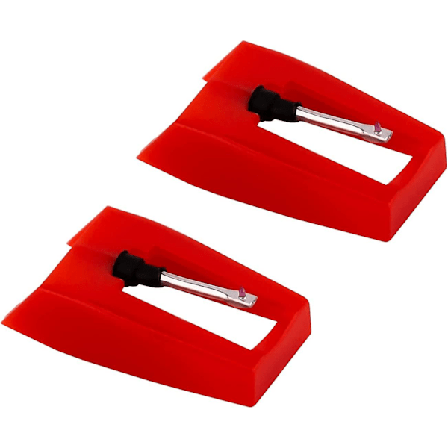 2-pack Phono-stift för skivspelare, ersättningstillbehör för vinylspelare (röd)