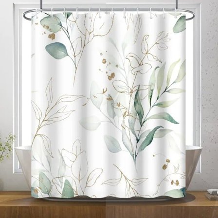 Lollanda Duschdraperi, Vattentätt Duschdraperi för Badrum 180x180 cm – Vattentätt, Grön, Mögelresistent