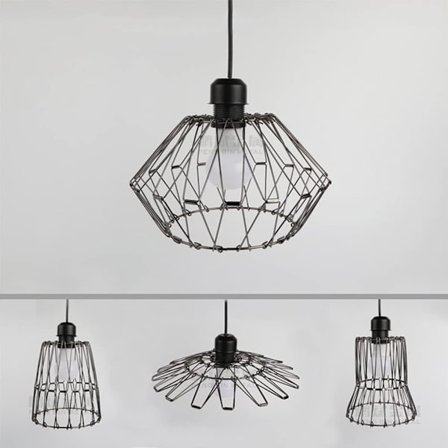 Retro multiformad taklampa skärm, DIY lampskärm S