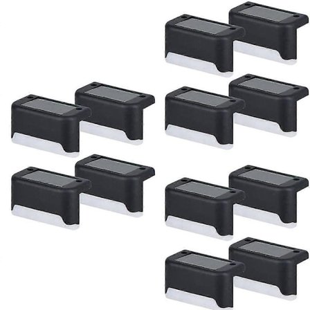 12 stk LED Solcelle Trappetrinnlampe Utendørs Hagelamper Vanntett Balkong Lysdekorasjon for