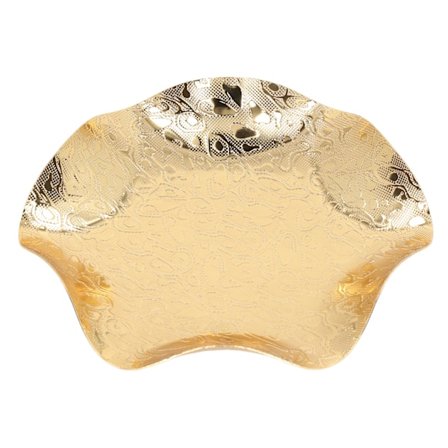 Guld Frugtskål Hånd Elektroplettering Proces Smukt Mønster Glattere Overflader Snackbakke til Familiemiddage Fester