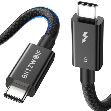 BlitzWolf BW-HDC8 240W USB-C USB-C-kaapeli, 0,.5m (musta)
