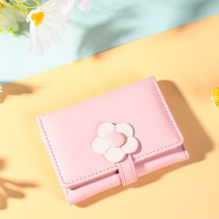 Jenter Liten Lommebok Dame Tre-delt Lommebok ROSA rosa