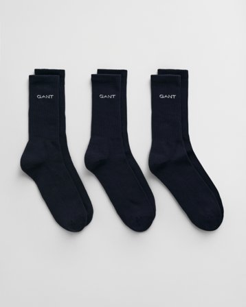 GANT Herren 3er-Pack Sportsocken (43-45) Marineblau