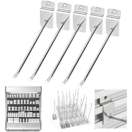 Slatwall Panel Kroker, 25 stk. 15 cm 6 Tommers Slatwall Pinne, Veggmontert Produktholder Krok, 6" Butikkhylle Krok for Butikker, Supermarkeder