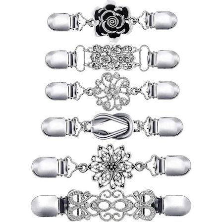 (Pow yeah!) 6 stk. vintage skjortekjole cardigan clips, taljeclips til kvinder, sweater sjal broche jakkeclips til tøj