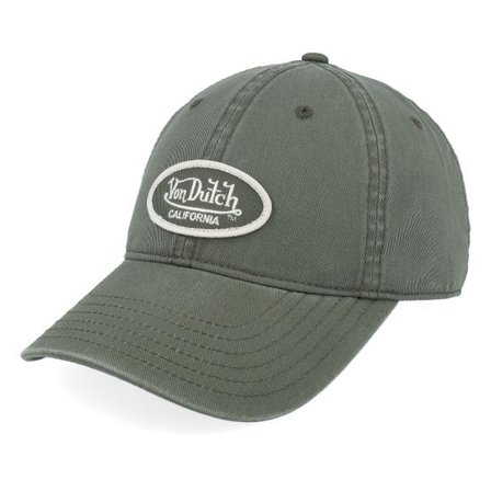 Von Dutch - Grön unconstructed Keps - Oval Patch Dark Green Dad Cap @ Hatstore