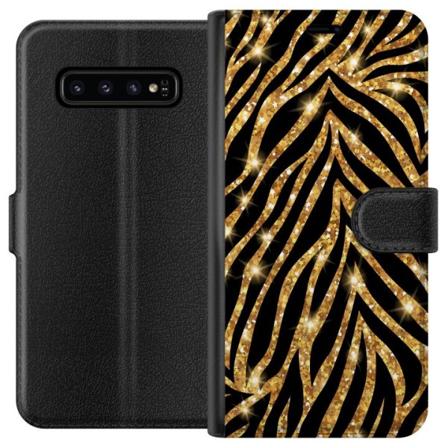 Samsung Galaxy S10 Lommeboketui Gull & Glitter