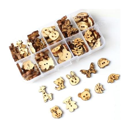 100 stk. Håndlavede træknapper Træknap med 10 stilarter A