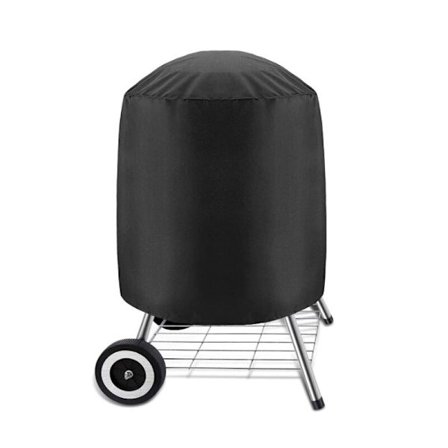 Trekk for kullgrill, vanntett presenning for utendørs grill, rund grilltrekk svart (24 x 28,5 tommer)