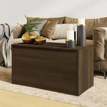 Vidaxl Förvaringskista Brun Ek 84x42x46 Cm Konstruerat Trä Brun