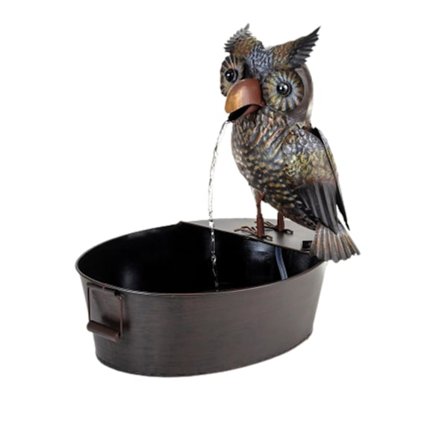 Fontän Trädgårdsdekoration Järn Djurform Skulptur med Vattenpump USB Trädgård Dekorativ Vattenfall