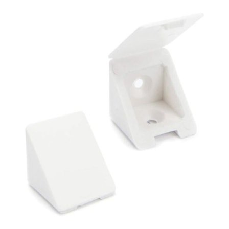 100 Hjørnebeslag Møbelbeslag Hyldebeslag 2 Huller Farve Hvid Materiale Plastik YYV