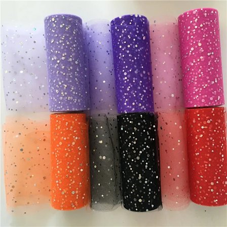 Sequin Tulle Roll Dot 15cm*10yards Tutu Mesh Fabric Tulle Roll For Wedding Decoration Fluffy Skirt Gift Box Christmas Tree DIY