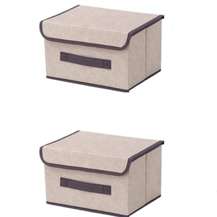 Fällbara tygförvaringslådor med lock, tygförvaringslåda med