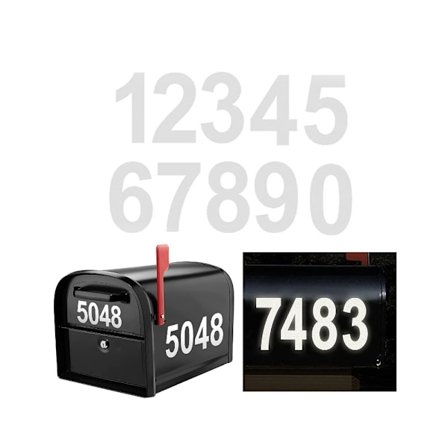 Reflekterende tal 0-9 til postkasser