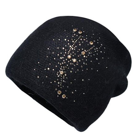 Damehat Koldt vejr Krystalhat Termisk hue Sort